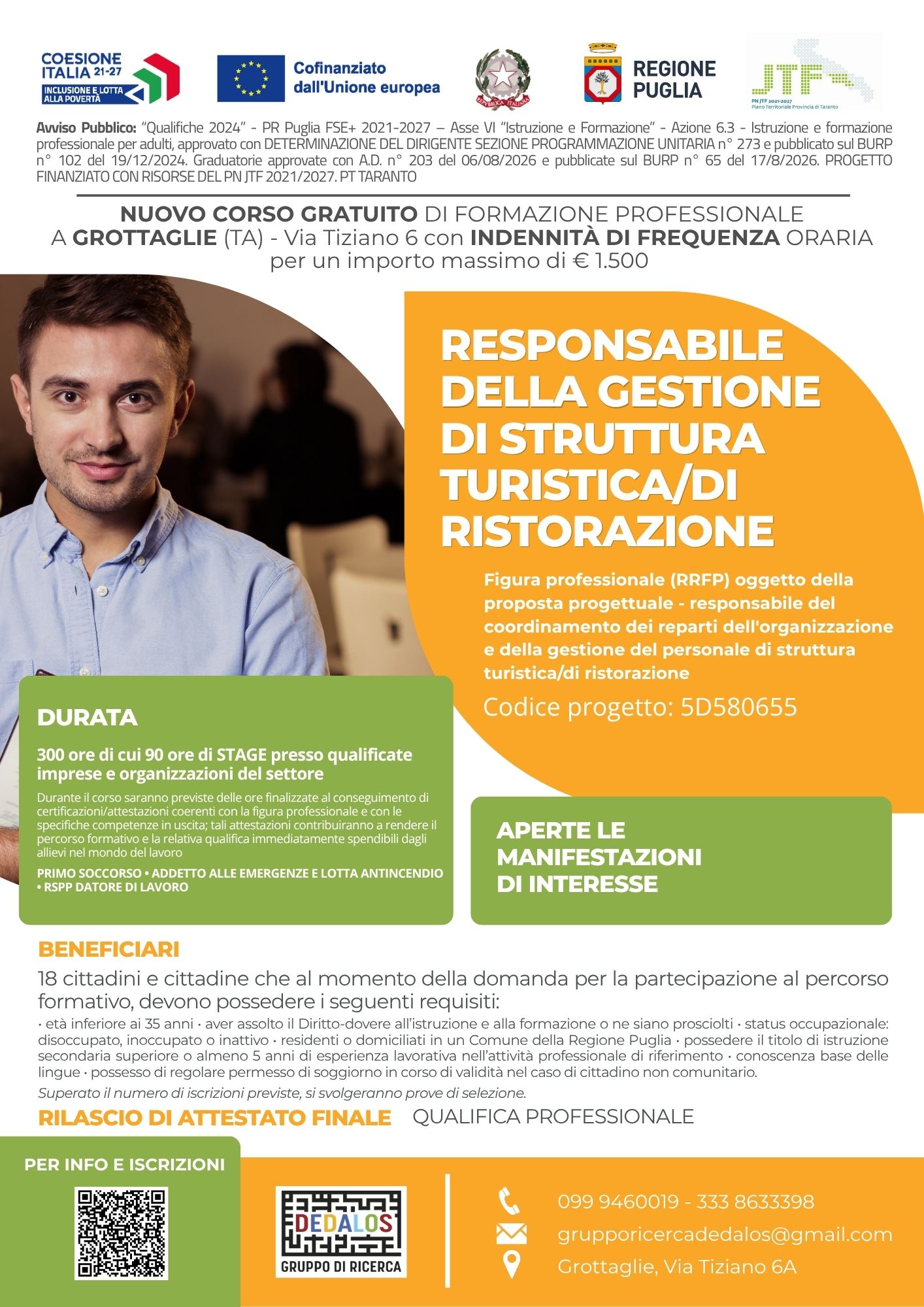 Responsabile della gestione di struttura turistica di ristorazione